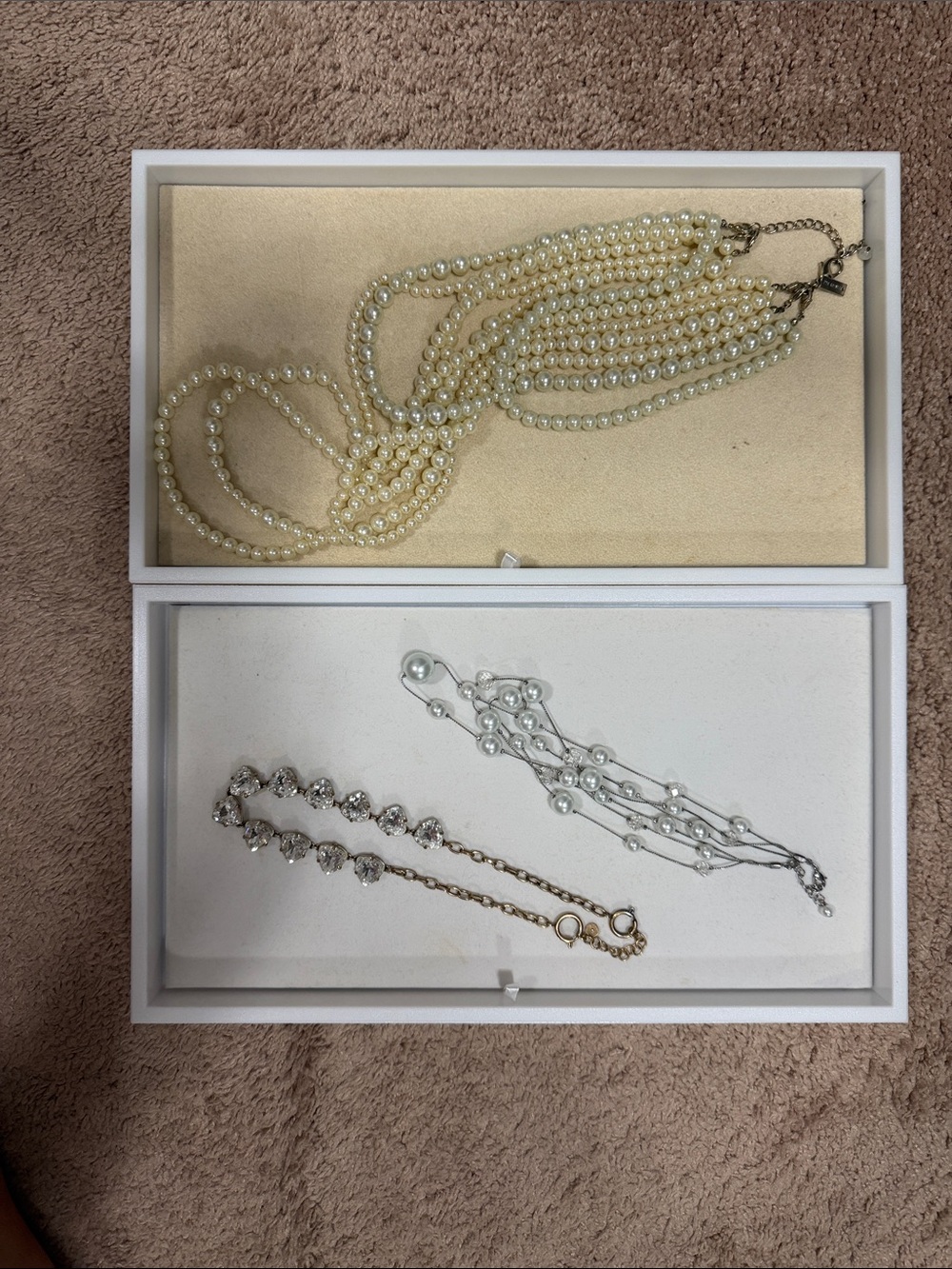 Elegant Pearl Multi-Strand Necklace - Ivory Pearls